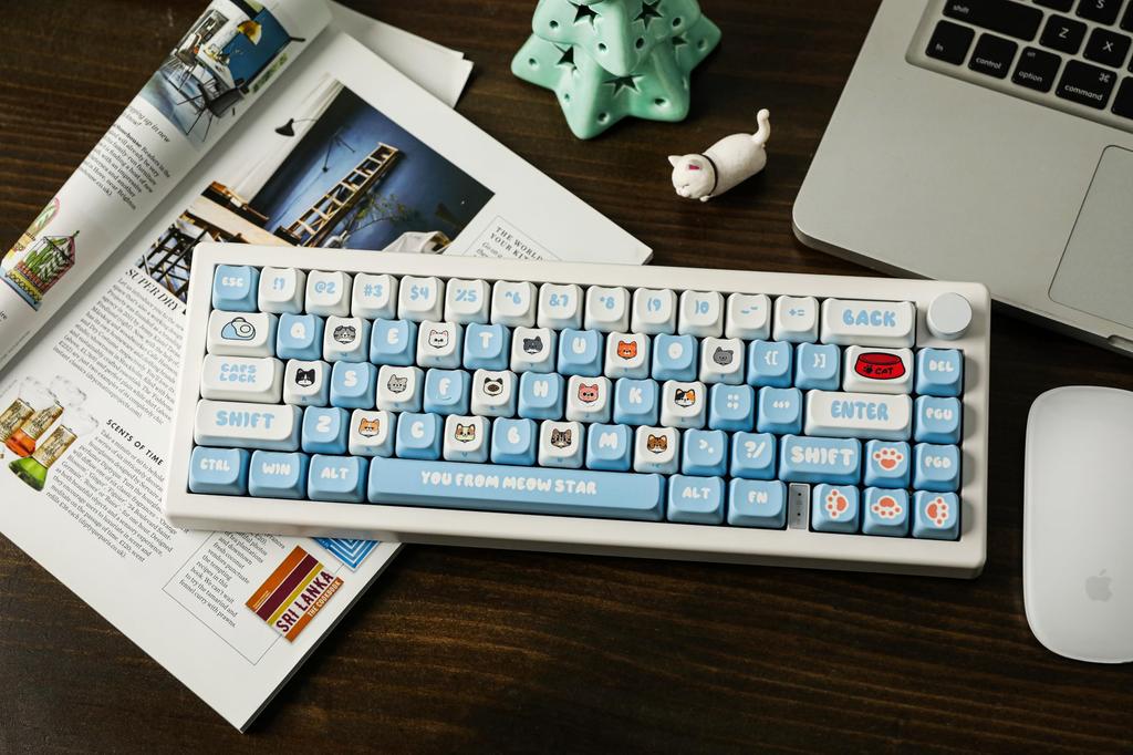 EPOMAKER PurrCap 142-Key PBT Keycap Set, Custom Keycaps for Mechanical Gaming Keyboards, Dye-Sublimation, Cute Keycaps, Compatible with Cherry,