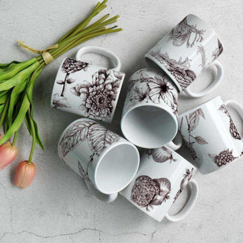 pa346-Design Mug 6p-Vintage Black and White