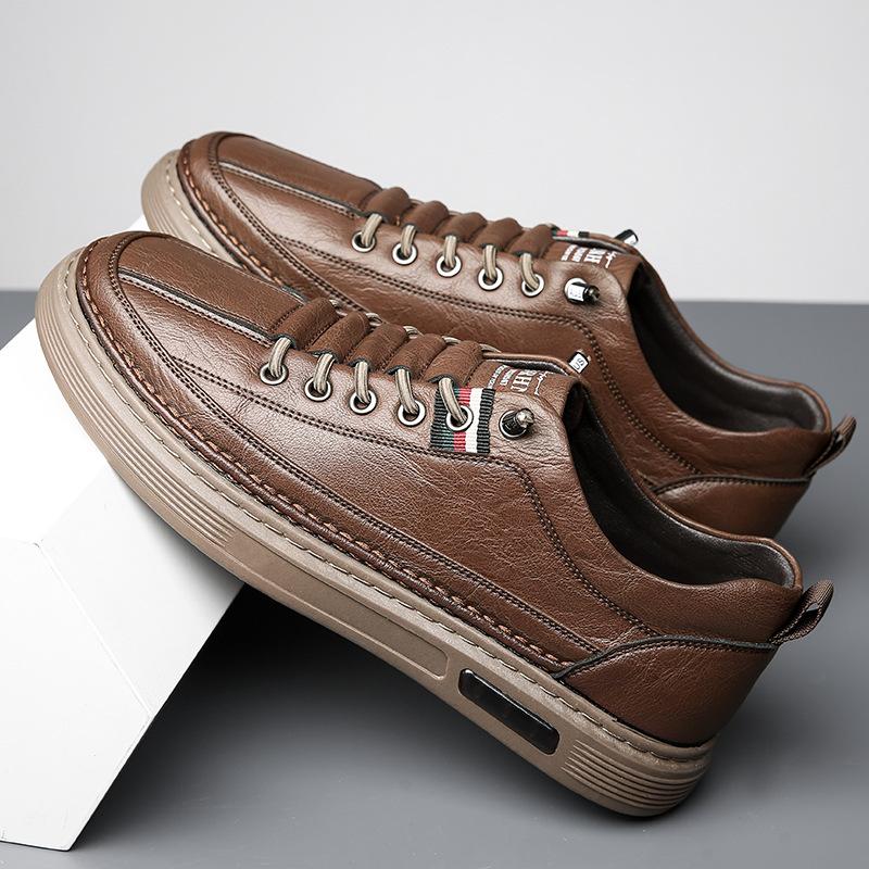 Fashion 2024 Spring Summer Cowhide Shoes for Men Casual Soft Sole Fashion Driving Shoes Male Fashion Casual Designer Sneakers Man
