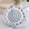 Hand-knitted Sunflower Round Coasters INS Floral Crochet Coaster Reusable Insulation Pads Woven Coffee Cup Pad Decoration
