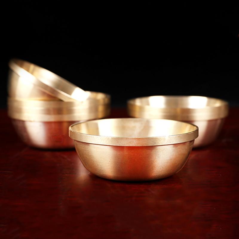 Kobber Tibetansk Skål Vandforsyning Meditation Mini Kobberkop Hjemme Skrivebords Pynt