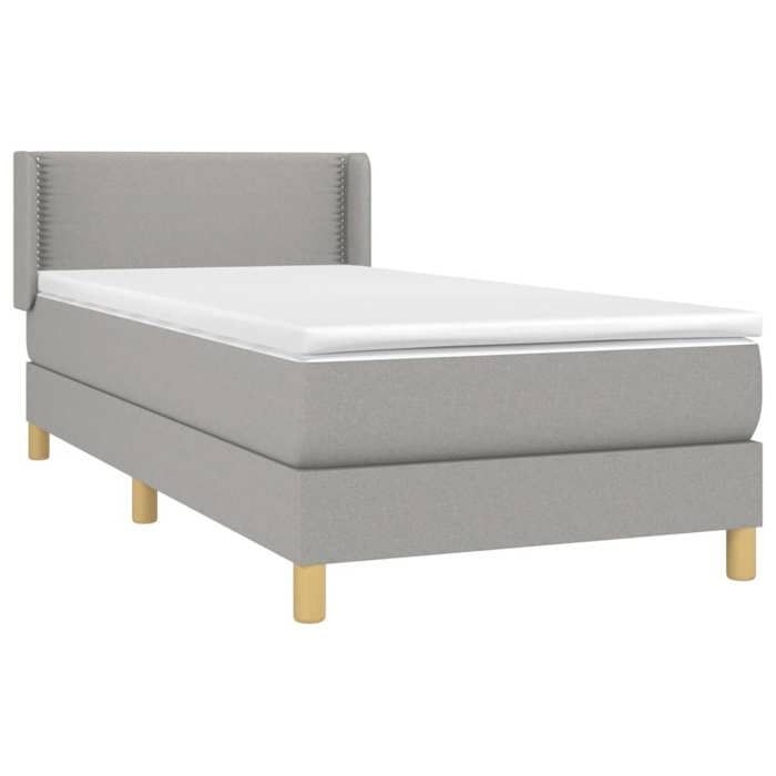 Sommier à lattes avec matelas - Maison Exclusive - 90x200 cm - Tête de lit réglable - Gris clair