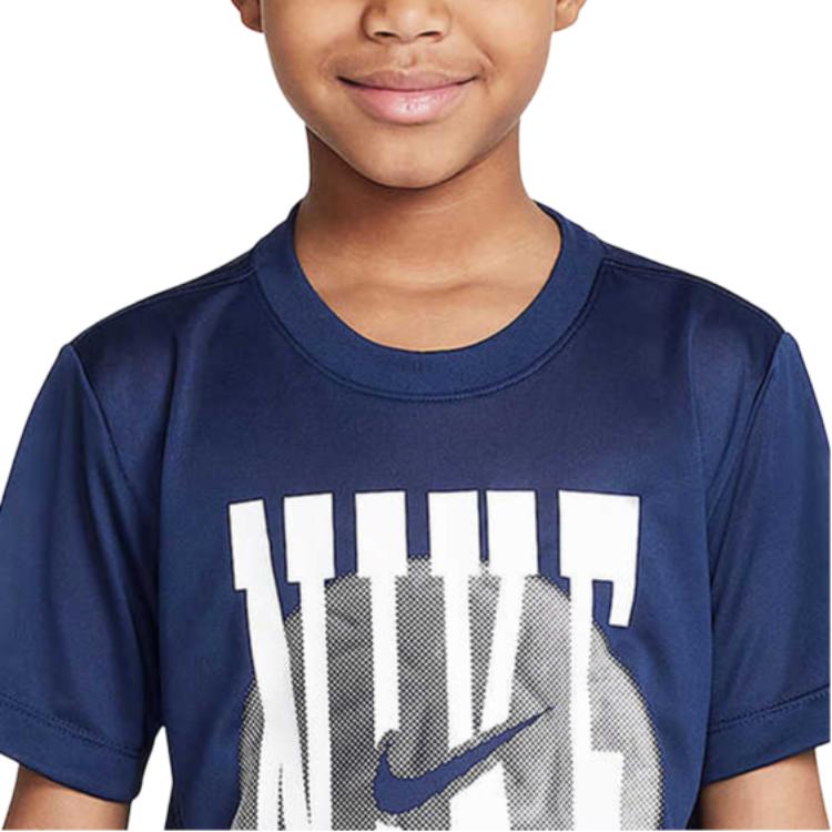 Nike Dri-Fit Legend Comfortable Quick-Dry Pullover Short Sleeve T-Shirt Kids Tops Deep-Navy HQ3257-410