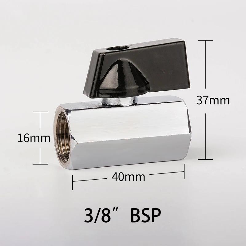 1/8" 1/4" 3/8" 1/2" Threaded Mini Brass Ball Valve BSP Male To Female Air Compressor Water Gas Oil Shut Off Valve