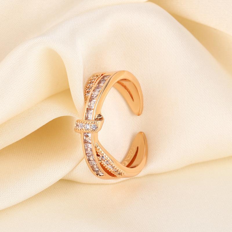 Gold plated zircon butterfly open ring ins trendy fashion personality index finger ring design ring
