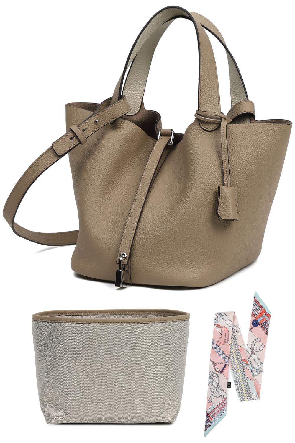 

Женская сумка-куб LASIEM с внутренней сумочкой, Натуральная кожа, 2 способа ношения, Сумка через плечо, Легкая, Сумка-кроссбоди