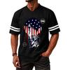 Men's Casual V Neck Short Sleeve Sports T Shirt Independence Day Printed Graphic Tee USA Lettering Athletic Top