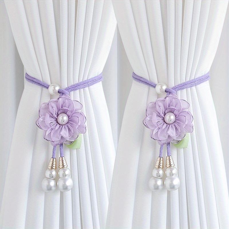 2pcs Elegant Curtain Tiebacks - Adjustable Window Drapes Holders with Floral-like Design, for Living Room, Bedroom, Wedding, Party Decor