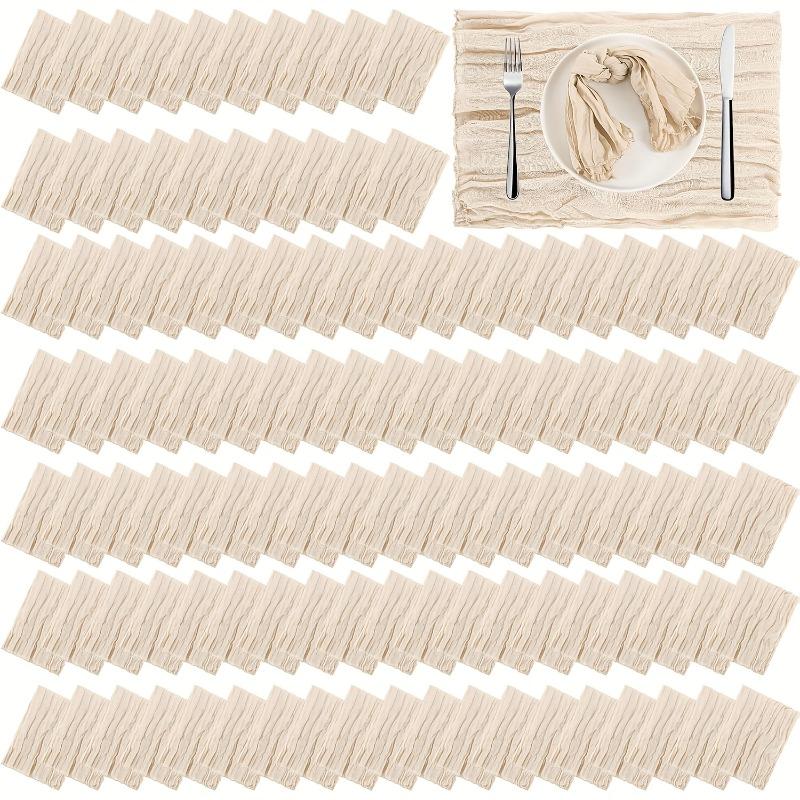 120 Cheese Cloth Napkins in Bulk Measuring 50.64 X 50.64 Cm Perfect for Rustic Decor At Weddings Receptions and Shower Parties