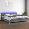VidaXL Slatted Bed Base with Mattress and LEDs, Upholstered Bed with Headboard, Double Bed, Adult Bedroom Bed, 3133742