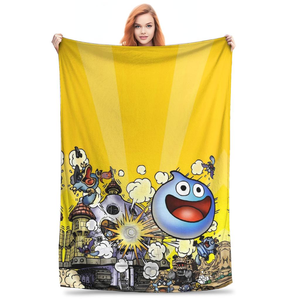 D-Dragon Quest Slime Pluche Deken Kinderen Flanellen Plaid Voor Huisdecoratie Warm Op Maat Gemaakte Kwaliteit Sprei Verjaardagscadeau
