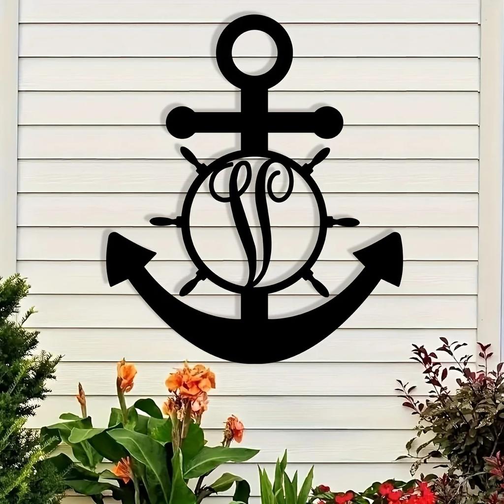 Custom Letter Anchor Metal Wall Art - Ευέλικτο, χωρίς ενέργεια, κομψή διακόσμηση για σπίτι και δώρα, τέλειο εσωτερικό και εξωτερικό