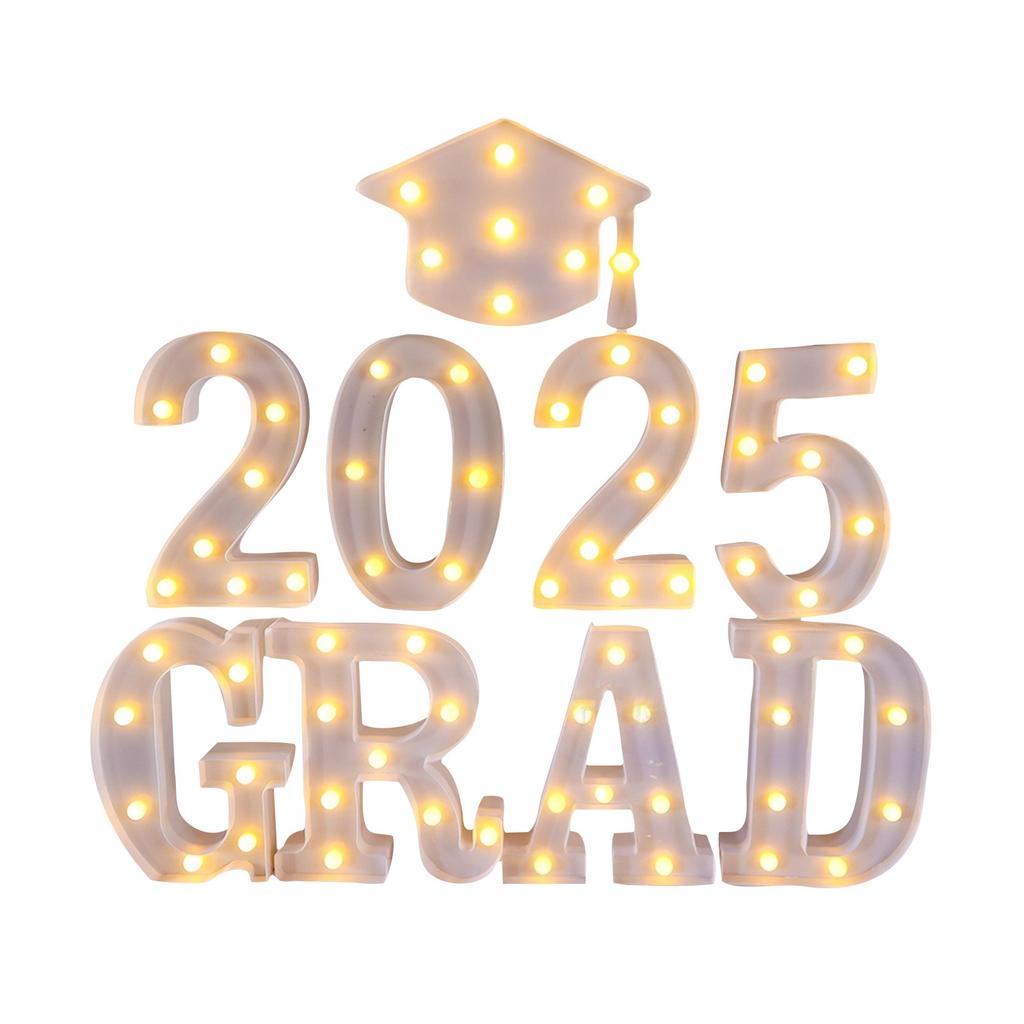 Graduation Season Party Decorations, Graduate GRAD Letter Lights, Bachelor Hats To Celebrate Graduation Party Decoration Lights