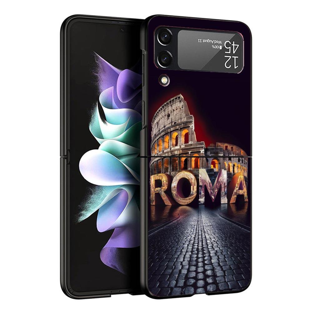 

Roman Colosseum Black Phone Case For Samsung ZFlip7 ZFlip6 ZFlip5 ZFlip4 ZFlip3 5G Hard Protective Galaxy Z Flip 3 4 5 6 7 Samsung Z Flip 6