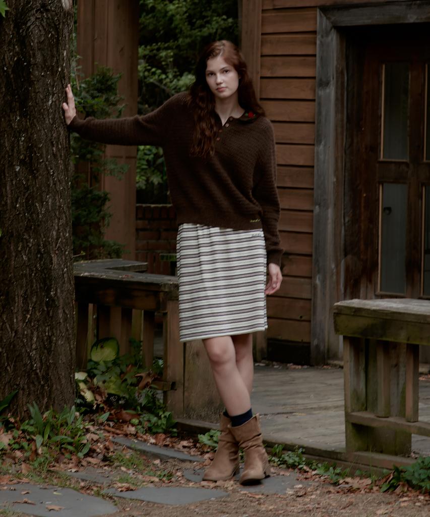 Seutyudioaenpaleukeu Multi Stripe Jersey Skirt_Navy