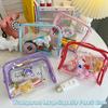 Girls Cosmetics Bag Large Capacity Transparent Pvc Makeup Storage Bag Portable Travel Wash Gargle Bag Waterproof