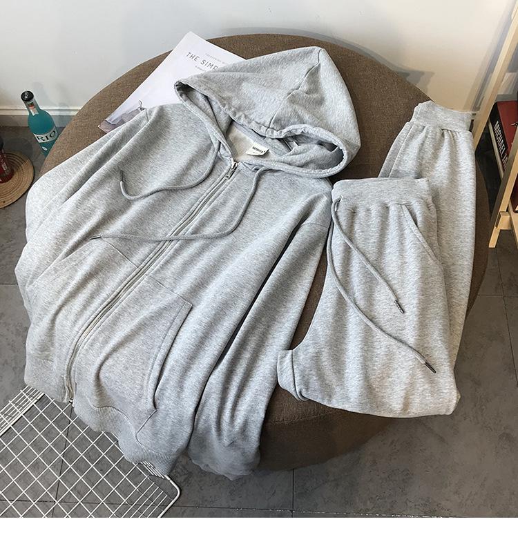 

2025 Новый весенне-осенний хлопковый худи на молнии и джоггеры - Тонкий, повседневный спортивный костюм XXL