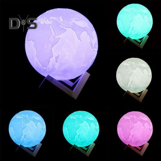 Lampa księżycowa z drewnianą podstawą 16 kolorów RGB, czujnik dotykowy, akumulatorowa, 3D, nocna lampa księżycowa, dekoracja sypialni