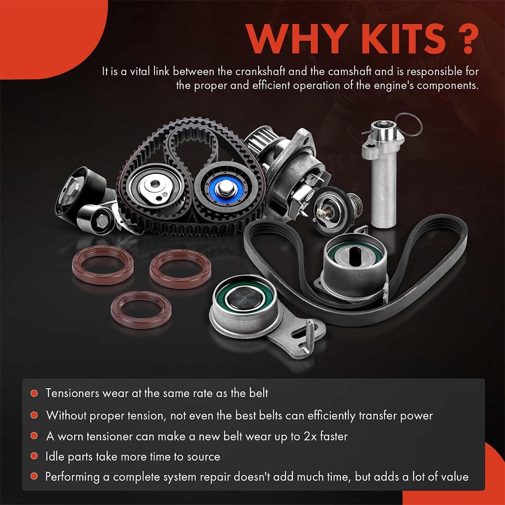Honda Timing Belt Tensioner & Water Pump Kit 14510RCAA01 K0277197 TKH002