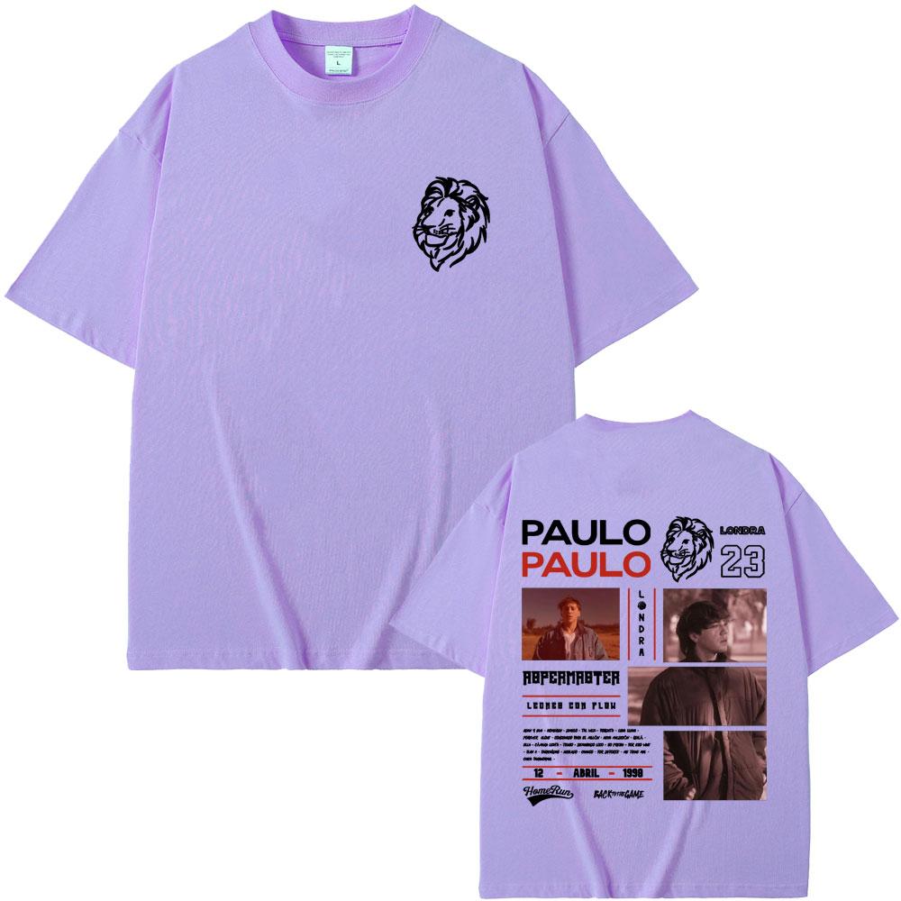 Rapper Paulo Londra Homerun Merch T-shirt Men's Fashion Casual Oversized T Shirts Men Women Hip Hop Vintage Crewneck T-shirts
