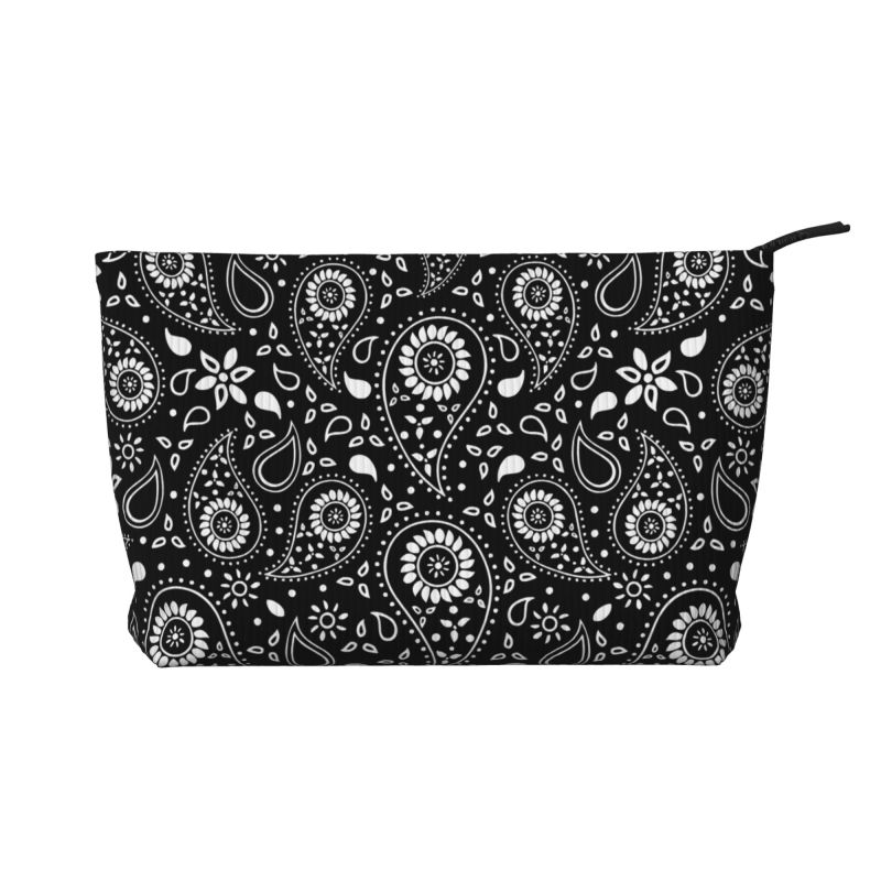 

Custom Ethnic Bohemia Red Paisley Bandana Toiletry Bag for Women Makeup Cosmetic Organizer Ladies Beauty Storage Dopp Kit Case