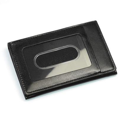 Estojo de Passe Secundário Artesão de Couro Bolsa de Moedas Bifold Incluída Estojo de Passe de Couro Genuíno PR005 BK Multi-Bolso (Preto)