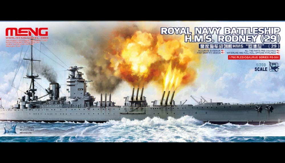 Meng Model 1/700 British Royal Navy Battleship HMS Rodney 29 Plastic Model MPS001