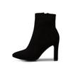 Fashion 2025 New High Heel Boots Women Korean Style Autumn and Winter High Heel Stretch Thin Boots Pointed Toe Sock Boots Women Gray