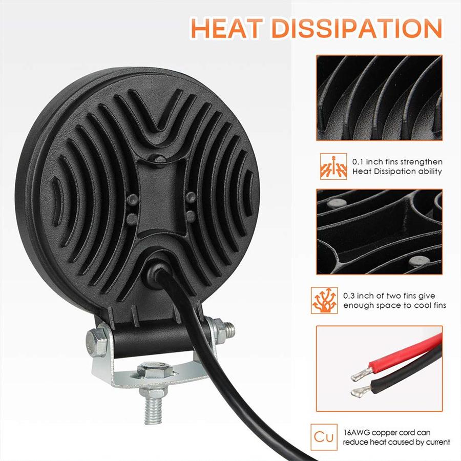 4 Inch 300W 30000LM 6000K Round LED Work Light Spot Driving Lamp Headlight Offro