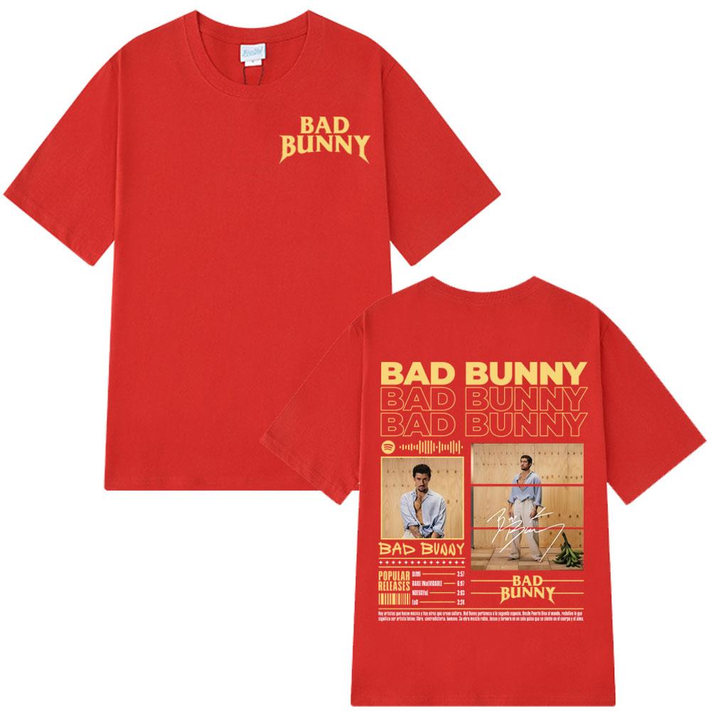 2025 Summer Rapper Bad Bunny Music Album Graphic T Shirt Men Women Harajuku Fashion 100% Pure Cotton Breathable Leisure T-shirt