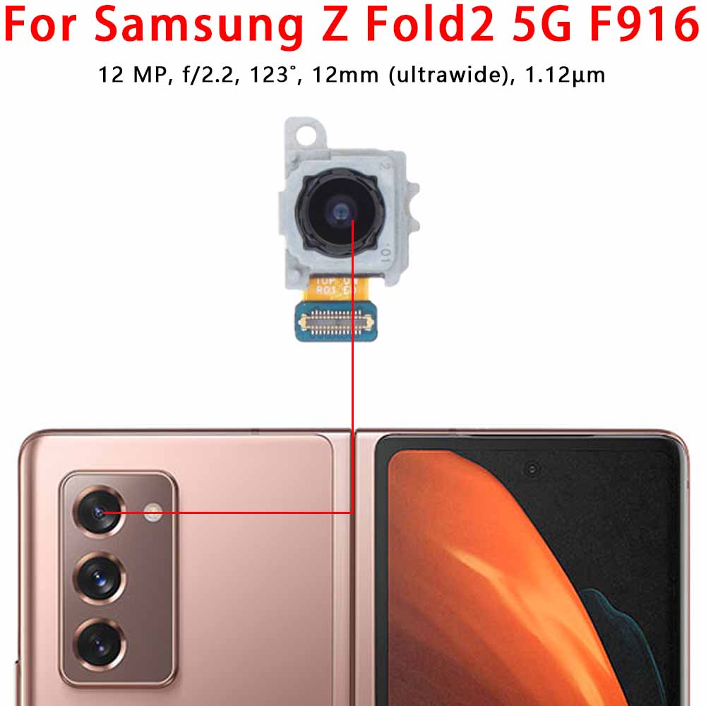 Rear Back Camera For Samsung Galaxy Z Fold Fold2 Fold3 Fold4 Fold5 5G Camera Module Backside View Replacement Spare Parts