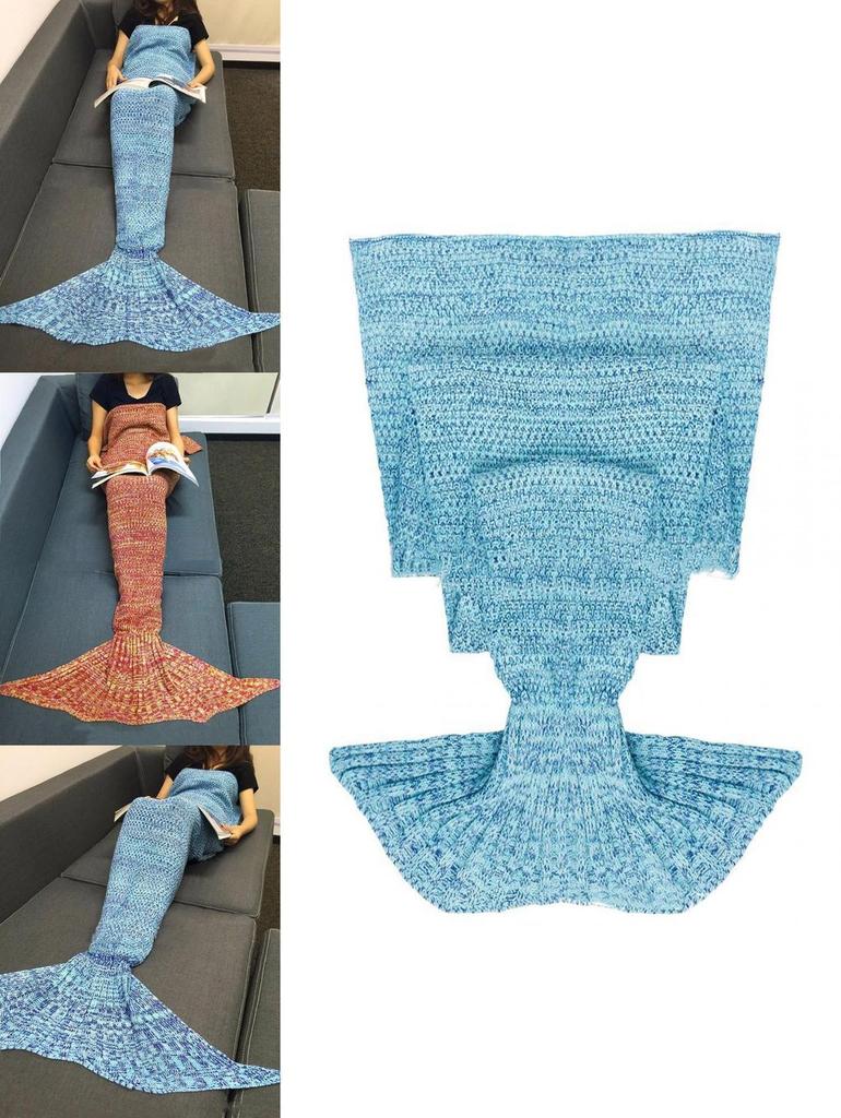 Mermaid Tail Throw With Lightweight Knit For Spring Autumn Seasons And Gift Ideas
