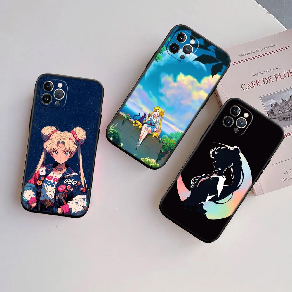 S-Sailors M-Moon Phone Case for Samsung Galaxy A11 A12 A13 A15 A52S A53 A55 A56 A70 A71 A72 A73 F06 F16 F56 S10 Plus S10e