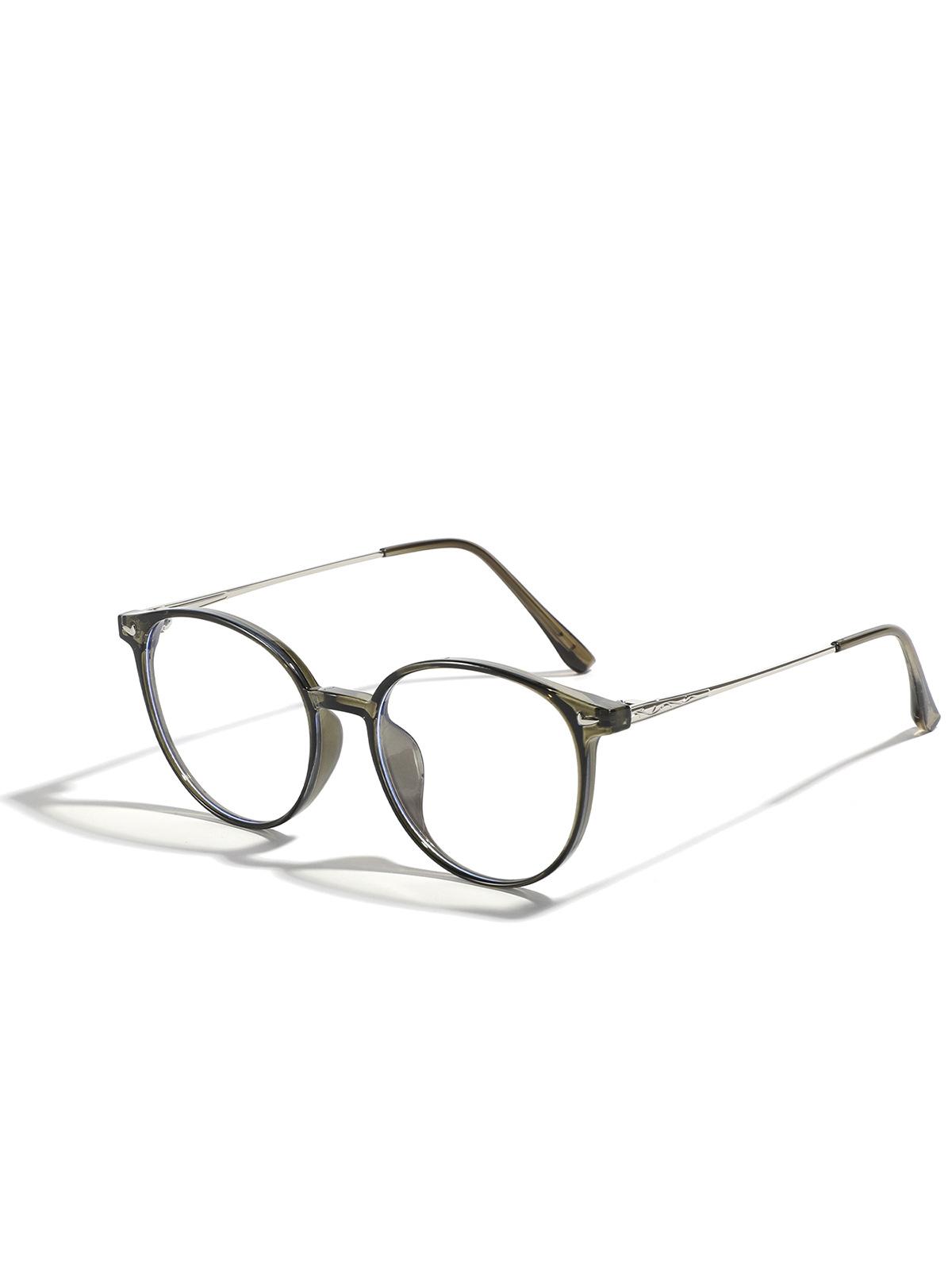 

Очки мужские ретро круглая оправа Tr90 оправа универсальные простые очки женские оливковое зеленый