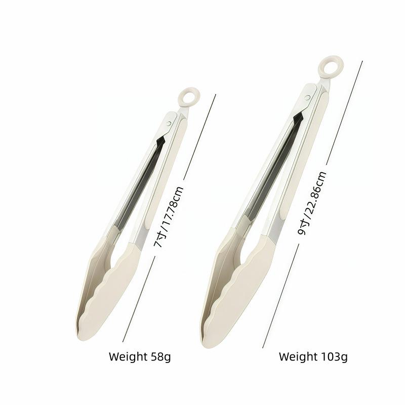 High-Temperature Resistant Stainless Steel Silicone Kitchen Tongs for Stir-Frying and Grilling