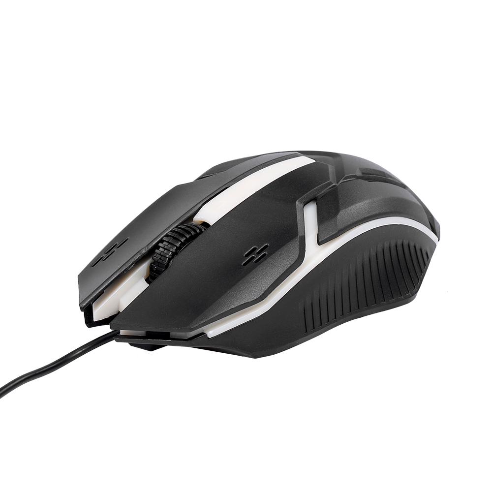 CM 818 Wired Optical Mouse Gaming Mouse 1200DPI USB Gaming Mouse Ergonomic Mouse with Colorful Breathing Light Black