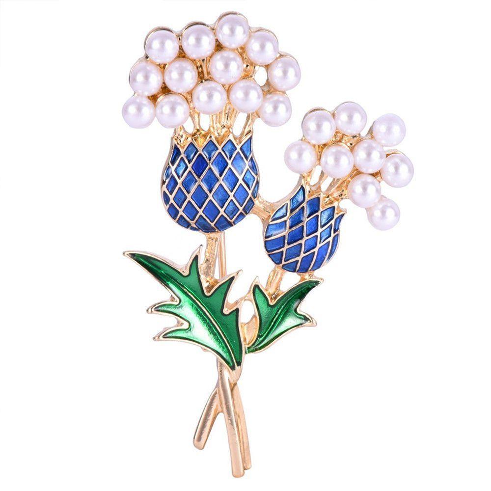 Vintage Bouquet Corsage Women Pearls Collar Pineapple Tree Fashion Thistle Tree Brooch
