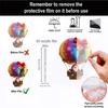 10PCS Christmas Tree Ornament 2D Acrylic Holiday Decoration Santa Hot Air Balloon Ornament for Window Bedroom Living Room