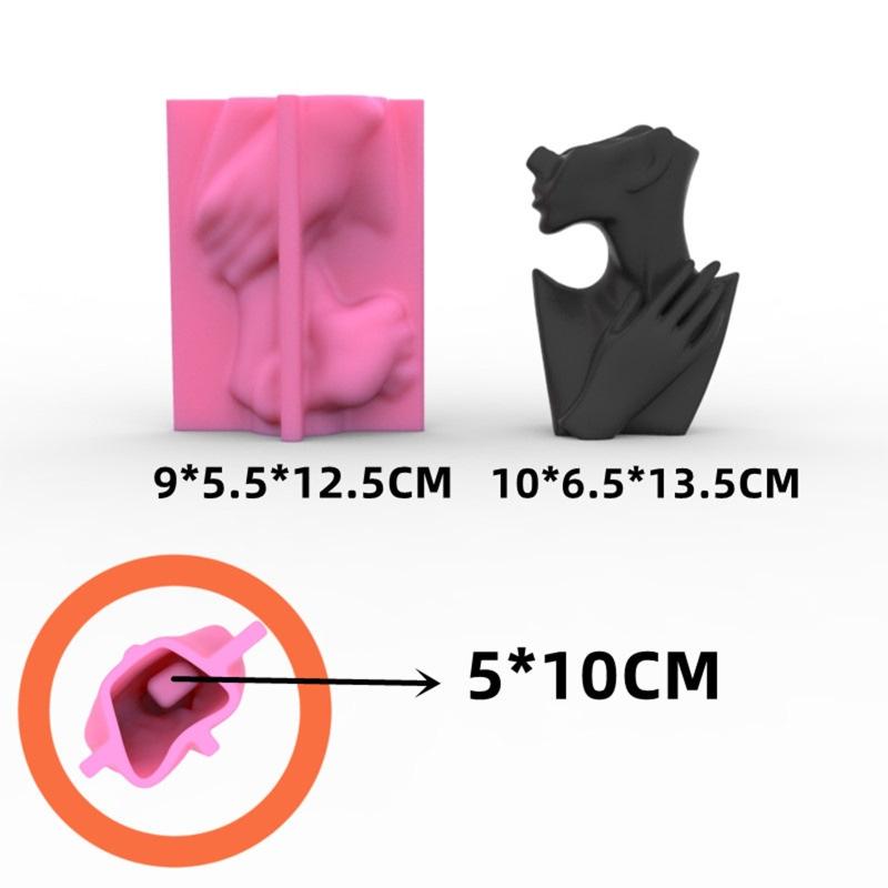 Half-body Human Body Vase Silicone Pot Mold Succulent Flowerpot Clay Cement Plaster Mold DIY Home Garden Flower Pot Mold