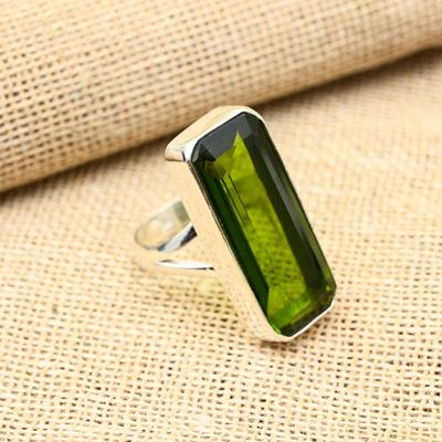 Peridot Gemstone Handmade 925 Solid Sterling Silver Jewelry Beauteous Ring For Women