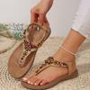 Bohemian Sandals Women's 2025 Summer New Fashion Trend Flat Bottom Lightweight Elastic Sandals