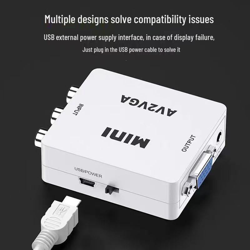 HD AV To HDMI Video Converter 1080P for Monitor, Game Console, Set-top Box, RCA Input