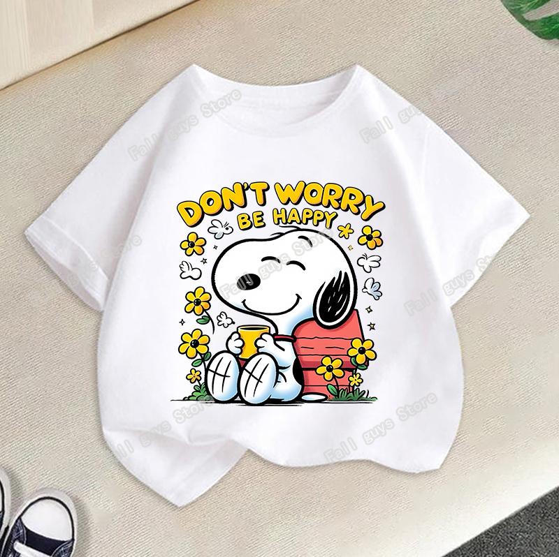 Snoopys Kids TShirt Anime Boys Girls Short Sleeve Tops Summer Breathable Baby Cartoon Tees Cute Dog Print Clothes Birthday Gifts