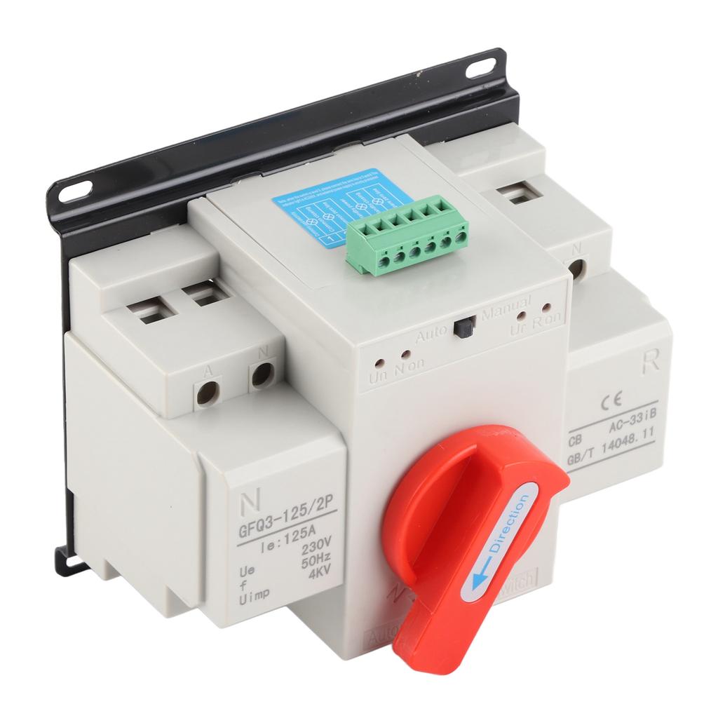 AC230V 125A Mini Dual Power Automatic Transfer Switch ATS 2P Generator Transfer Changeover Switch