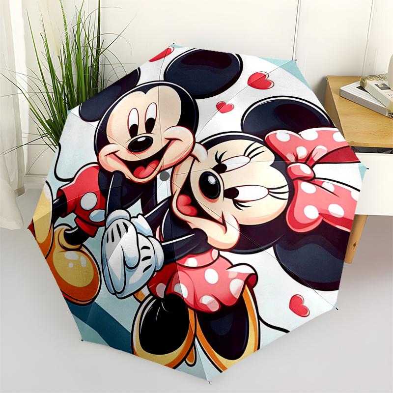 

Mickey and friends Themed Travel Umbrella-8 Ribs Automatic Opening and Closing, Portable Folding Design, Compact and Stylish Umbrella Suitab