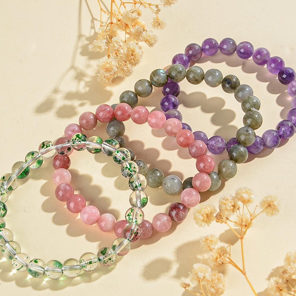 Ensembles de bracelets de mode aléatoires 5/20/50/100 pièces en pierres naturelles perlées, couleurs multiples pour s'assortir à toutes les tenues