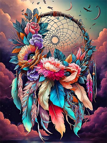 Diamond Painting Set Dream Catcher Landscape Full Square Round 5D Diy Embroidery Mosaic Feather Home Decor