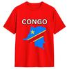 Congo Flag Tshirts For Unisex Leisure Cotton Tee Shirt Round Collar Short Sleeve T Shirt Printing Clothes