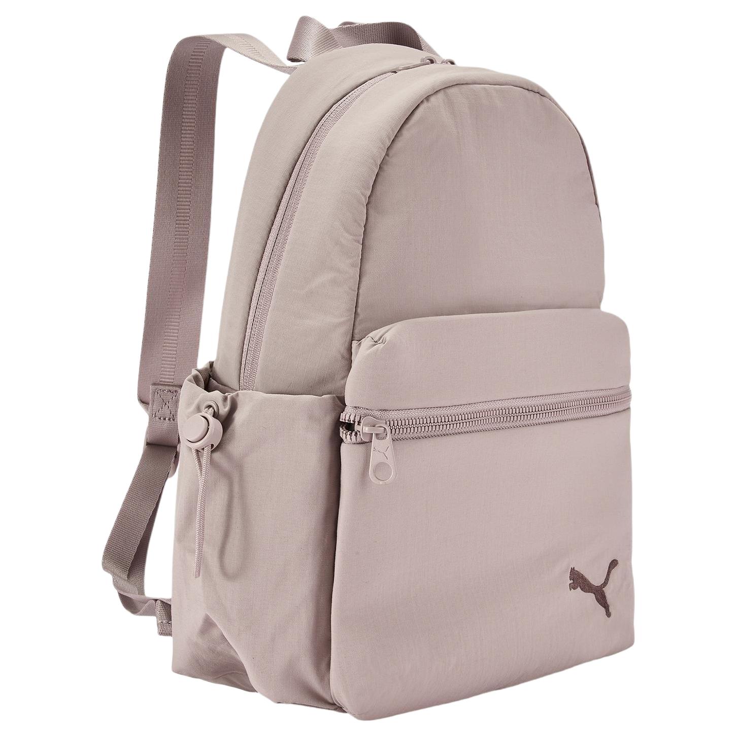 Puma Her Logo Zip Closure Fabric Backpack Small Women backpack Sand-Brown 09270506 Sandstone Brown