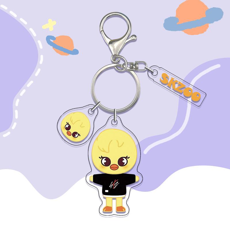 K-Pop Straykids Skzoo Cute Animation Acrylic Double Sided Keychain Pendant Bag Accessories Diy Accessories Animation Anime